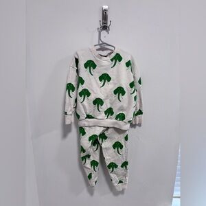 Mini Rodini Cream and Green Elephant Set